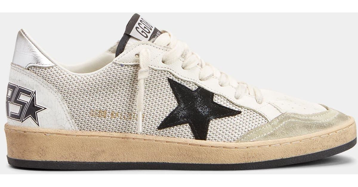 Golden Goose Ballstar Net Leather Low-top Sneakers in White | Lyst