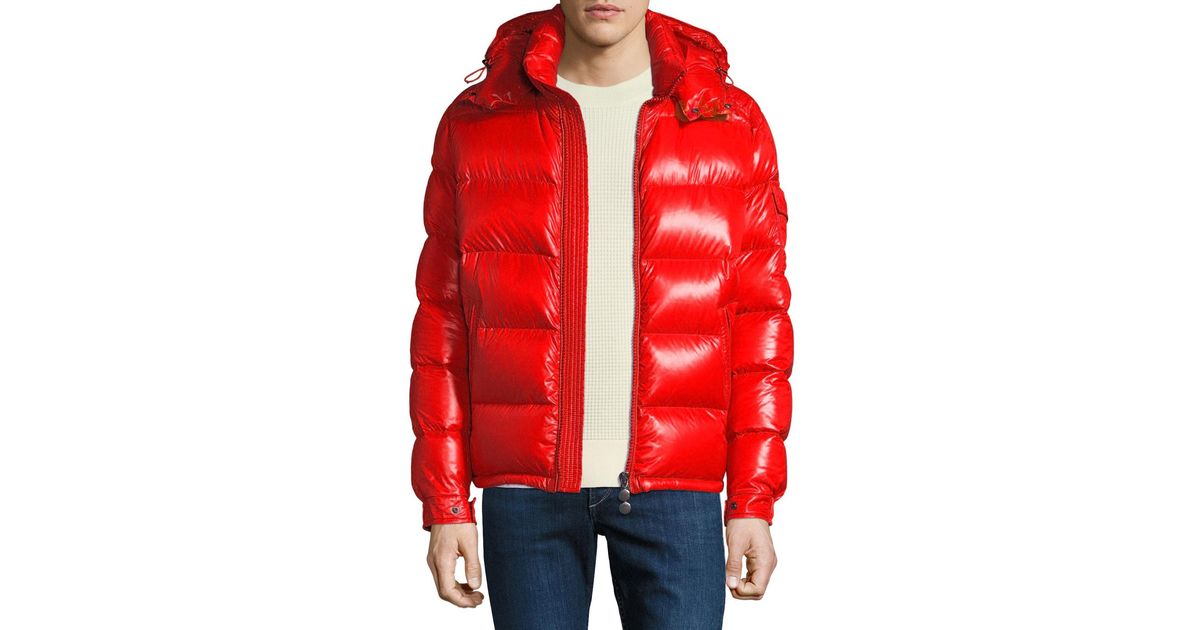 puffer jacket red mens