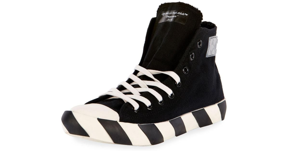 off white high top sneakers black