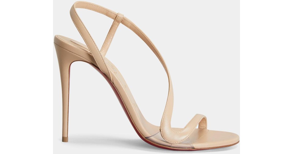 Christian Louboutin Rosalie Leather Red Sole Stiletto Sandals in White | Lyst