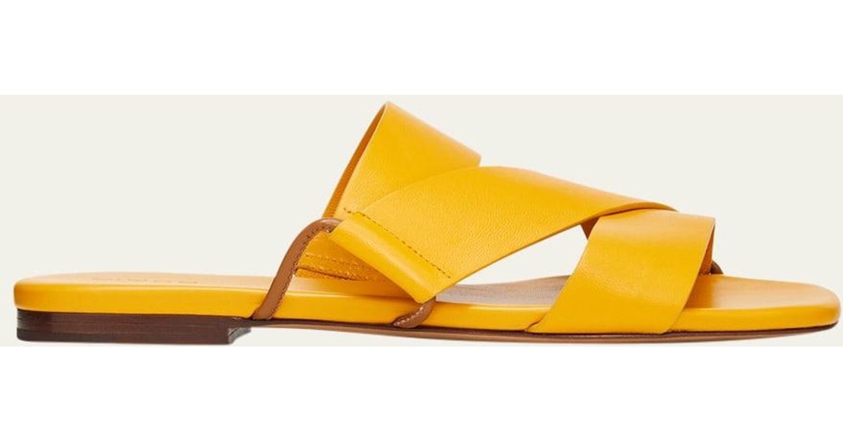 Vince Dylan Asymmetrical Leather Flat Sandals in Black Lyst