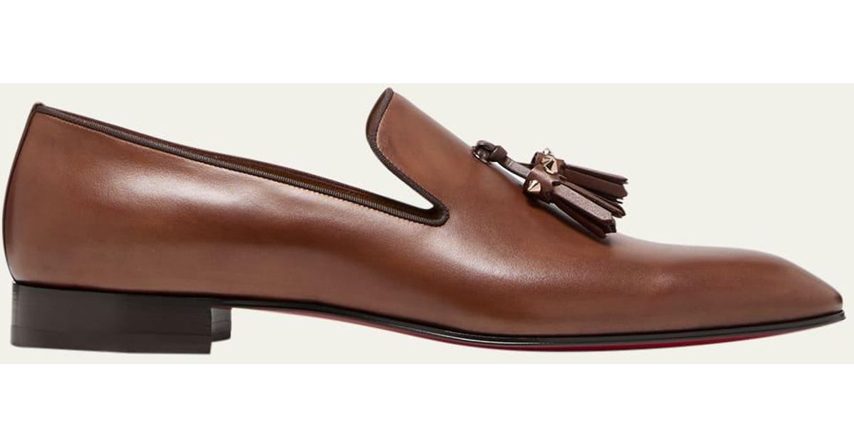 Christian Louboutin Dandelion Redsole Leather Tassel Loafers for Men Lyst