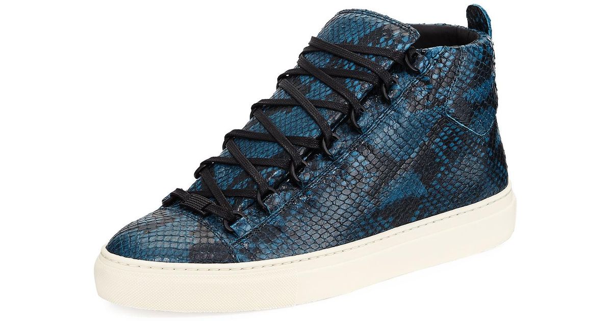 Arena Python-embossed Leather High-top 