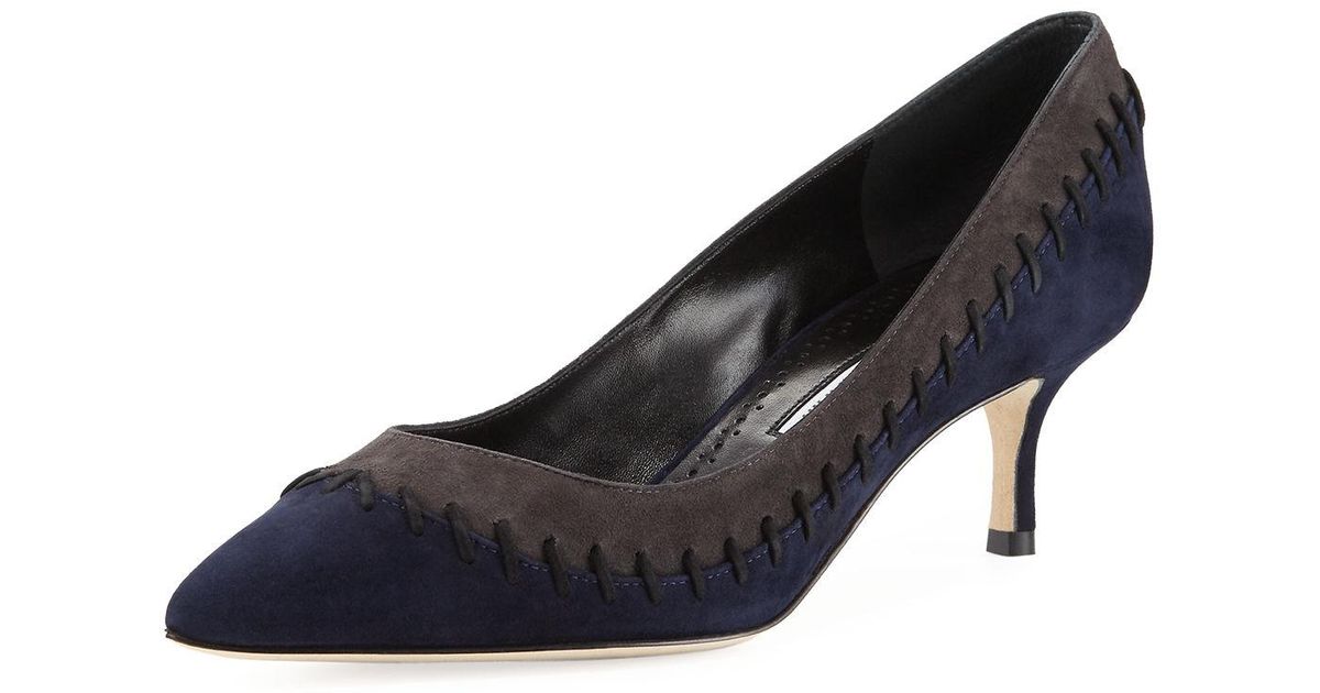 manolo blahnik navy