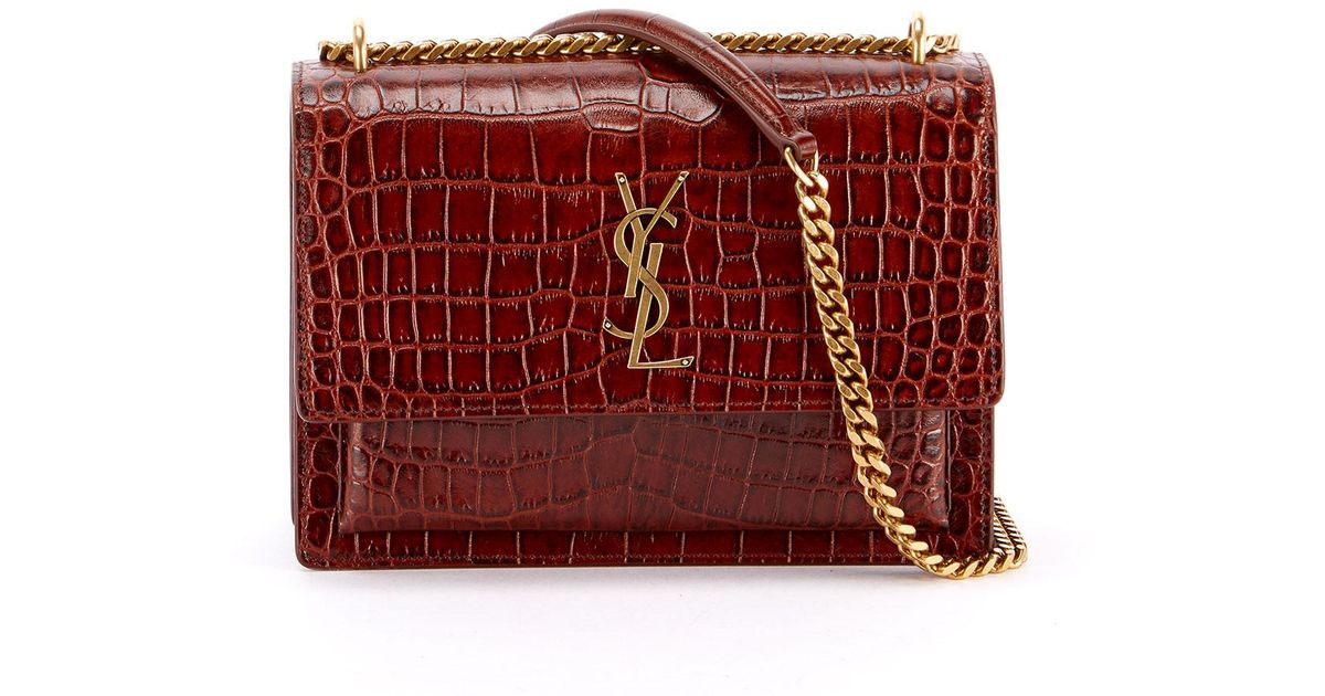 ysl croc shoulder bag