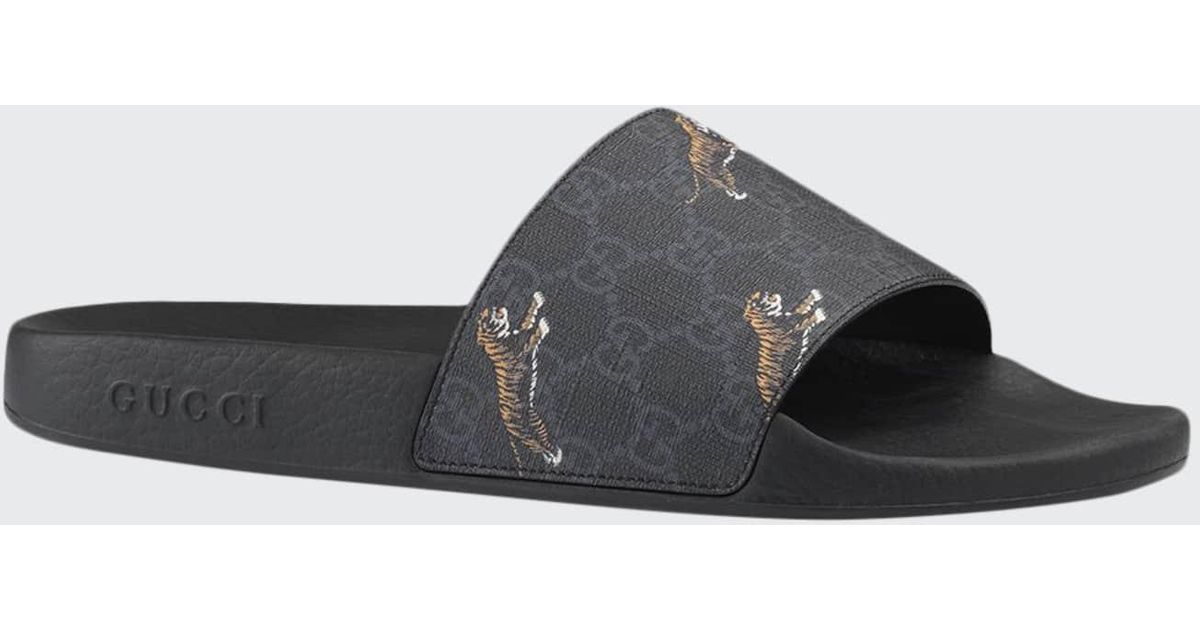 gucci tiger print slides