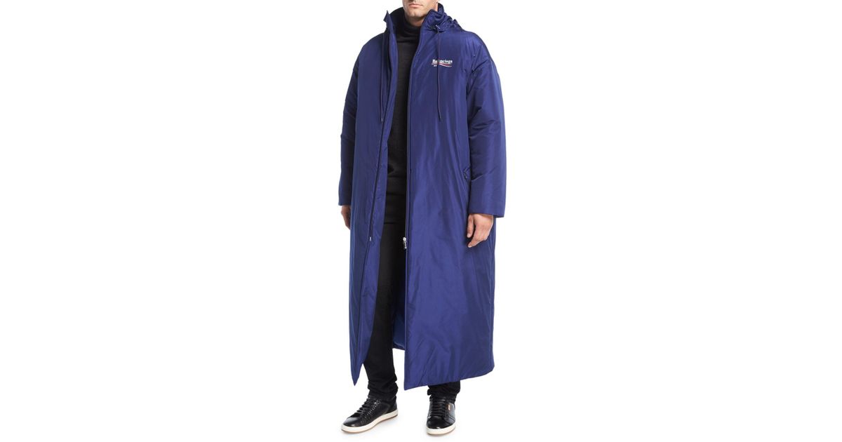 Lyst Balenciaga Campaign Sleeping Bag Coat In Blue For Men