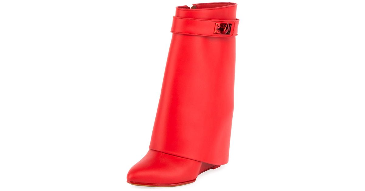 red givenchy shark boots