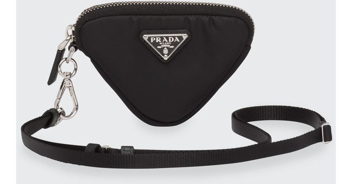 Prada Black Re-Nylon Logo Pouch Belt Bag