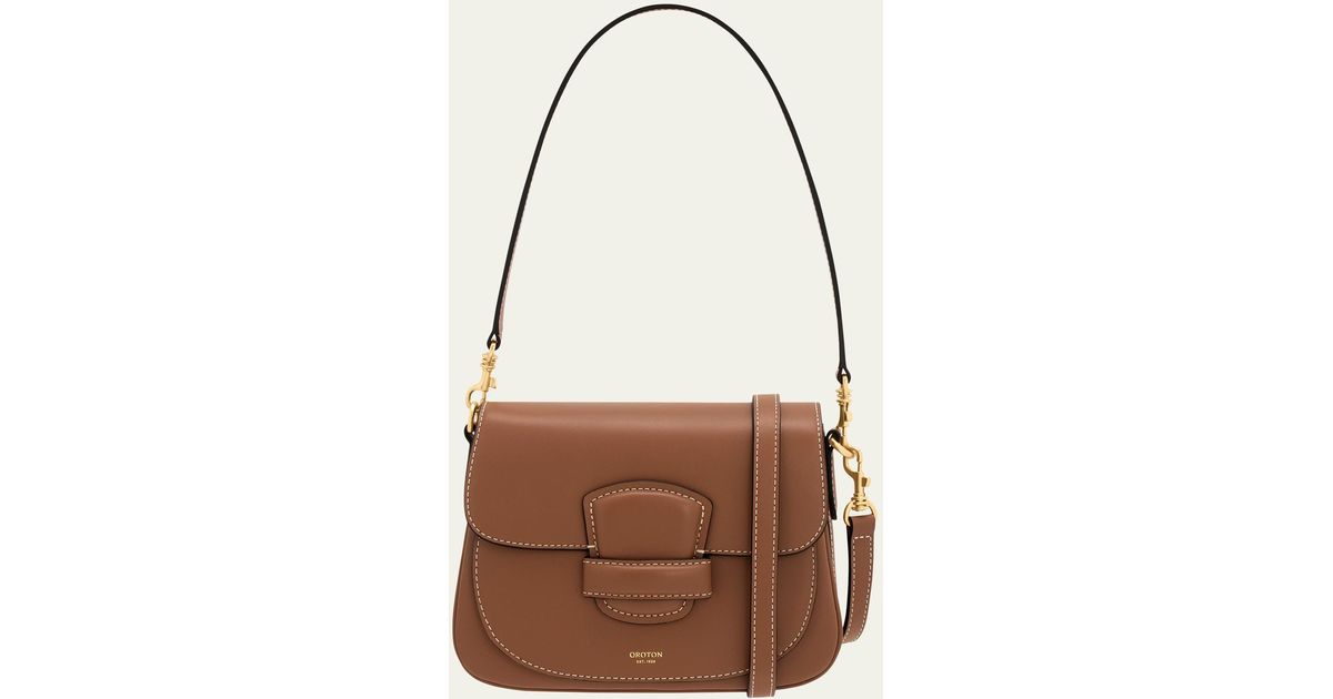 Oroton Carter Leather Small Shoulder Bag in Brown Lyst