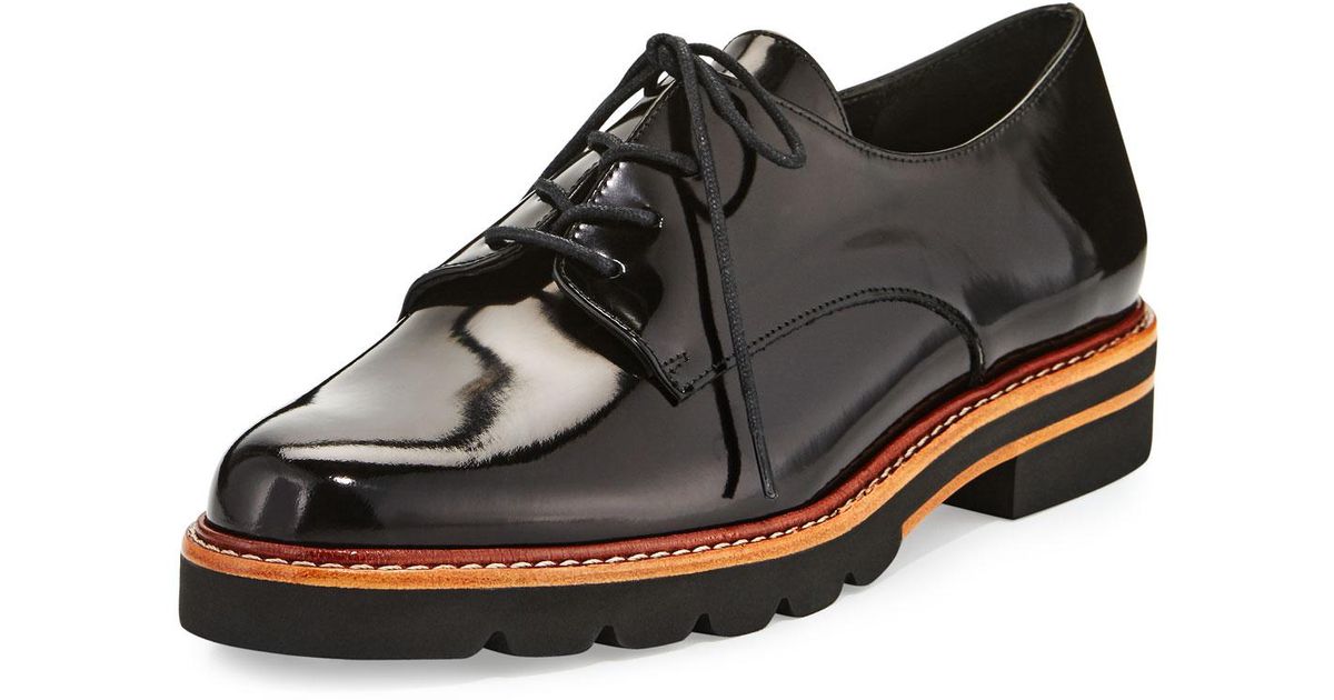 stuart weitzman metro patent leather oxfords