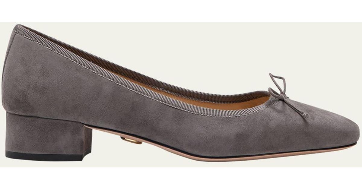 Veronica Beard Cecelia Suede Blockheel Ballerina Pumps in White Lyst