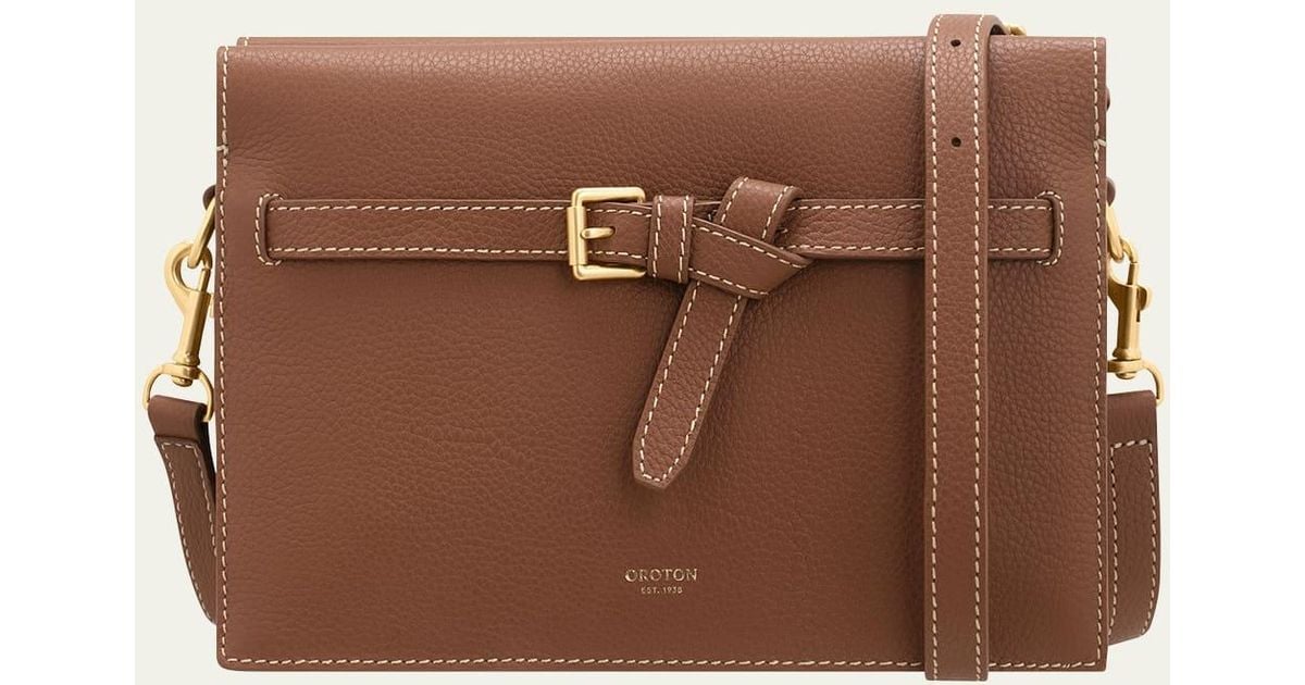 Oroton Margot Leather Crossbody Bag in Brown Lyst