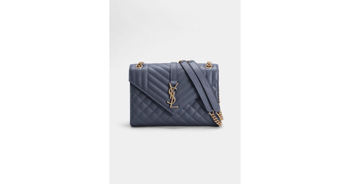 Saint Laurent Monogram YSL V-Flap Large Tri-Quilt Envelope Chain