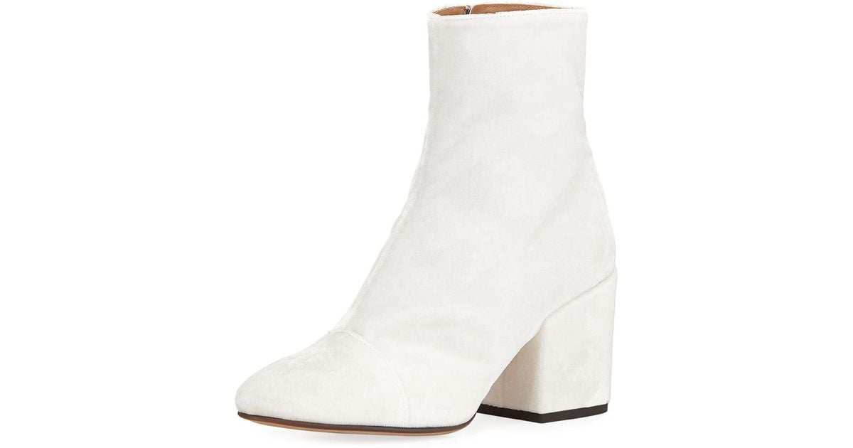 white velvet boots