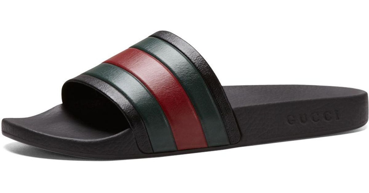 Gucci Black Pursuit 72 Rubber Slides for men