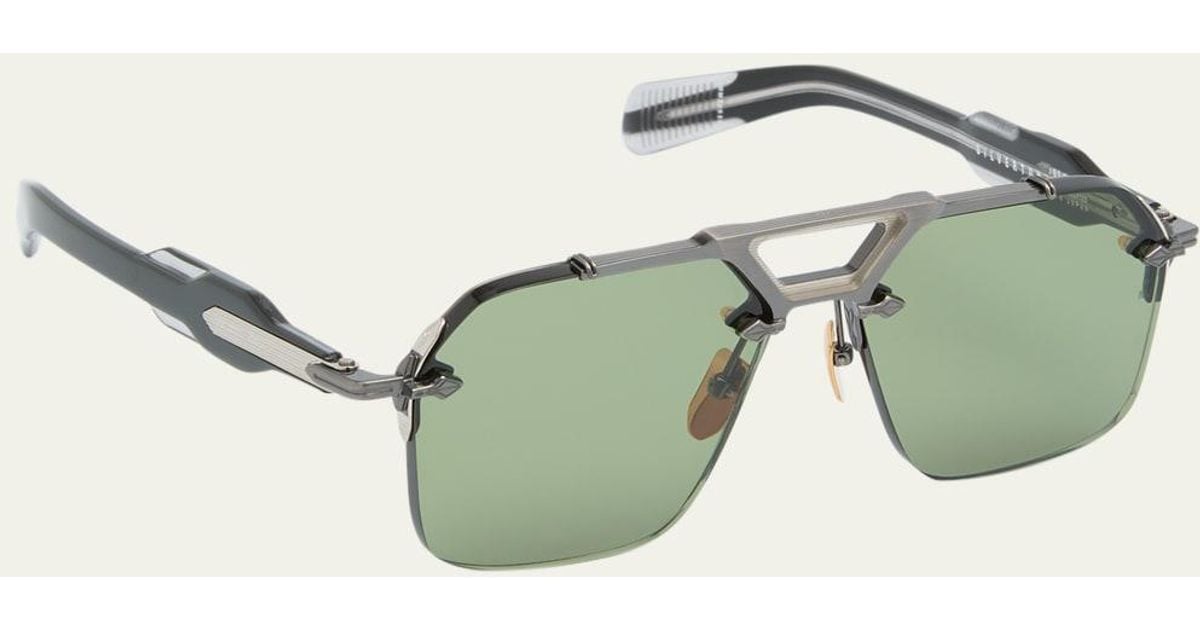 Jacques Marie Mage Silverton Titanium Aviator Sunglasses in Green for ...