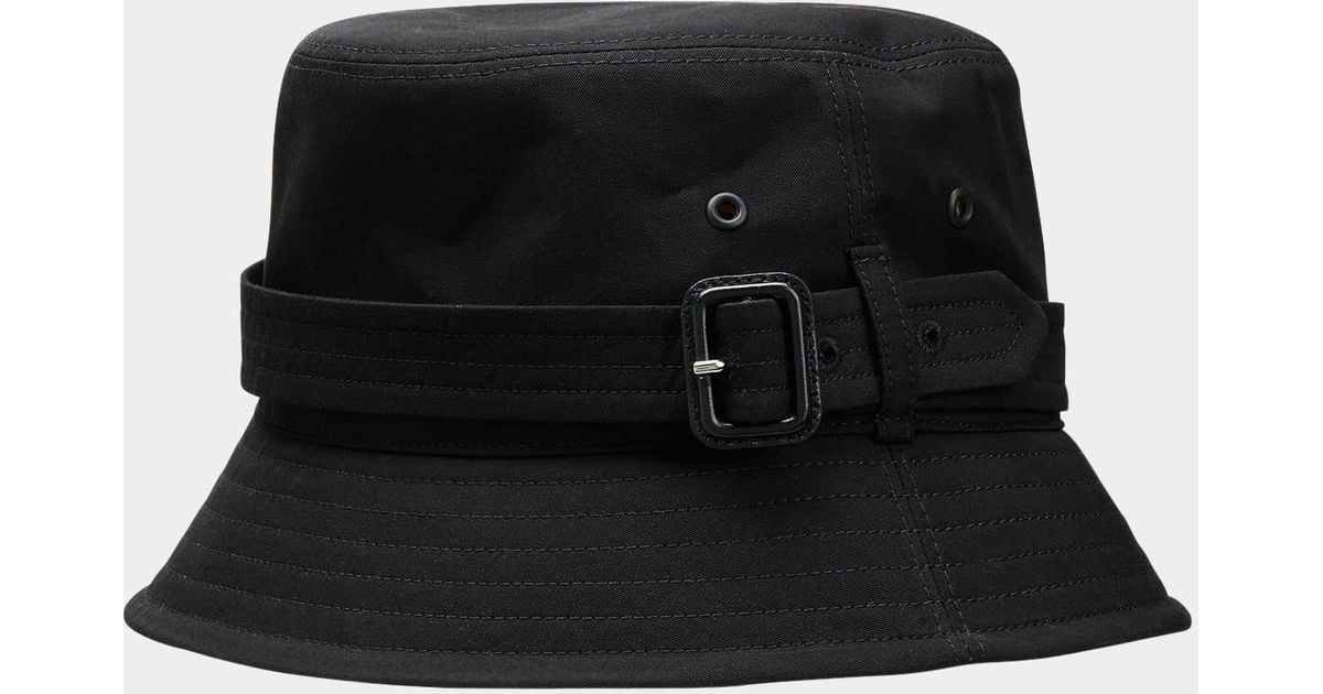 Burberry Gabardine Buckle Cotton Bucket Hat in Black Lyst