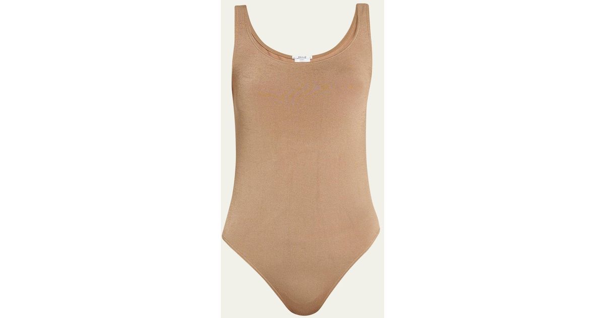 Wolford Jamaika Shimmer Scoopneck Thong Bodysuit in White Lyst