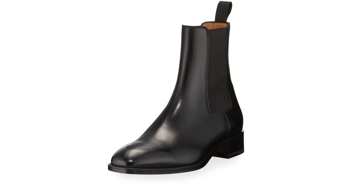 Christian Louboutin Samson Men's Gored Leather Boot in Black for Men - Lyst