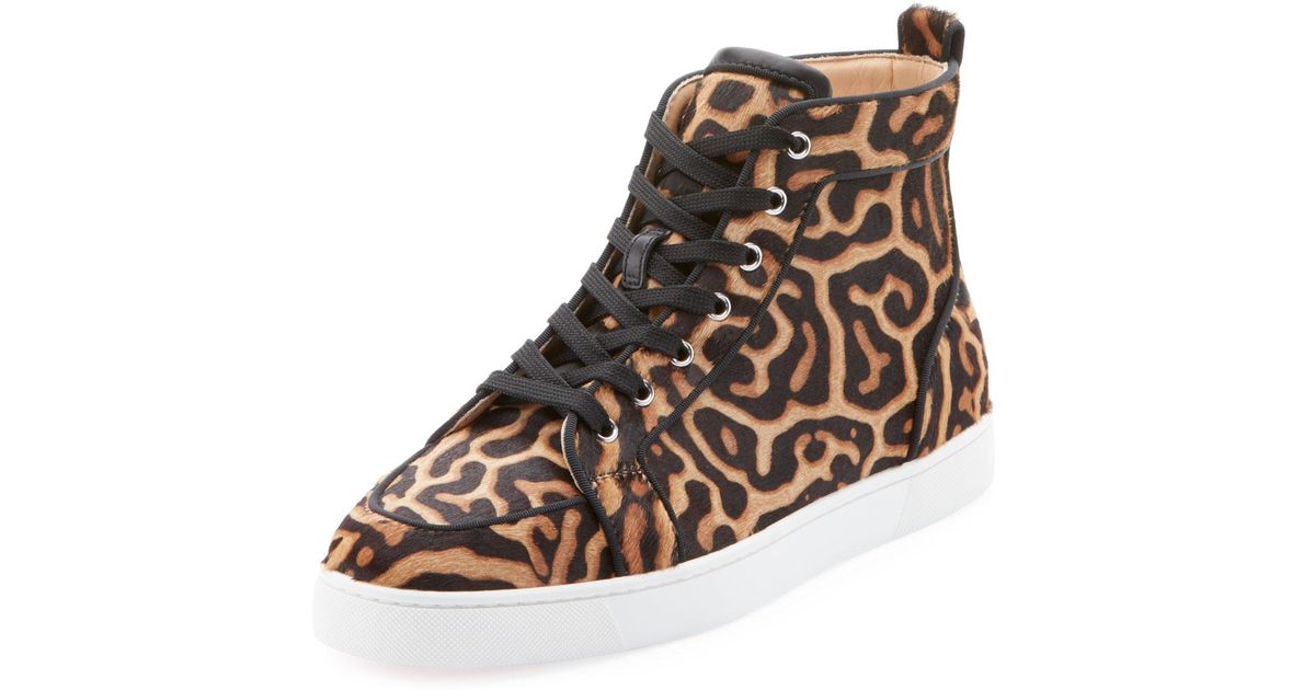 christian louboutin leopard sneakers