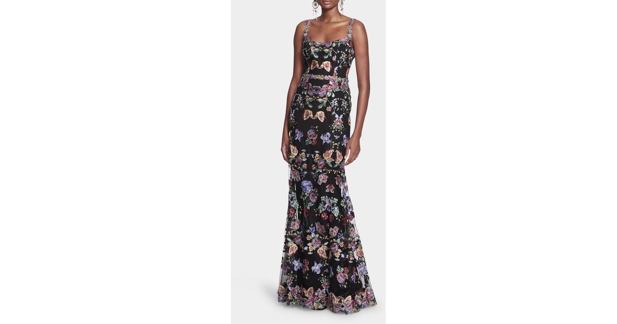Marchesa notte hot sale embellished tulle gown