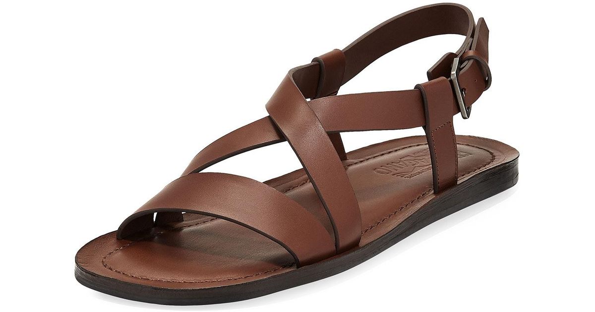 mens leather strap sandals