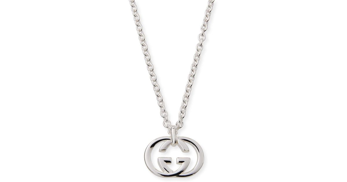 Gucci Men's Britt Interlocking Gg Pendant Necklace in Silver (Metallic) for  Men - Lyst