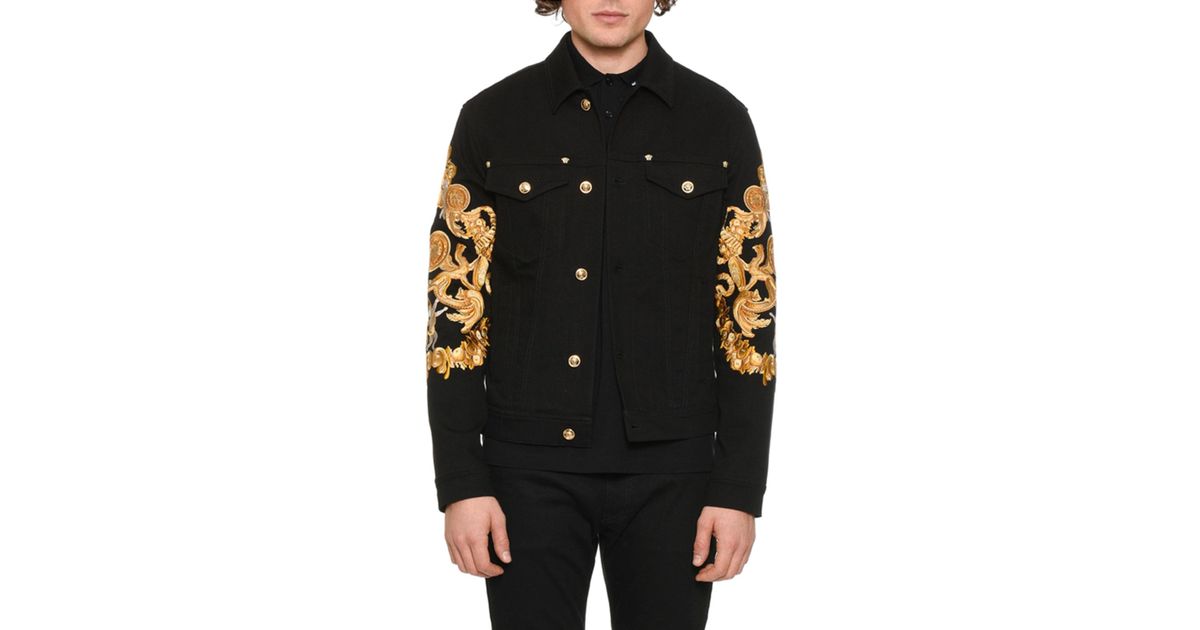 versace black denim jacket