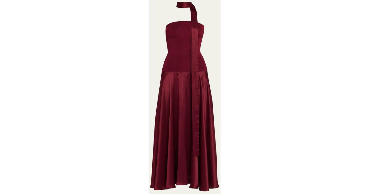 pink and red evening dress Red and White Gradient Tulle Deep V-neckline New Style Party Dress, Re main image 0