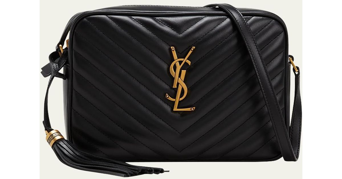 Lou Medium YSL Quilted Camera Crossbody Bag with Pocket