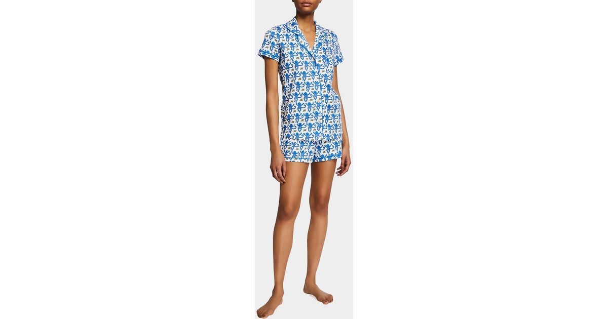 Roberta Roller Rabbit Monkey Polo Short Pajama Set in Blue Lyst