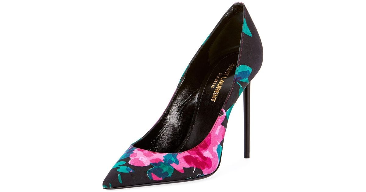 teal floral shoes