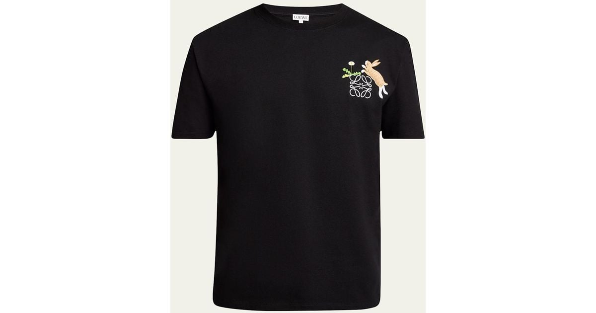 24AW new/LOEWE x Suna FujitaバニーTシャツ T-Shirt Black LOEWE Suna Fujita x LOEWE Rabbit Relaxed-Fit T-Shirt | Saks
