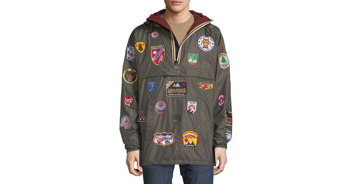 dsquared2 x k-way travel patch windbreaker