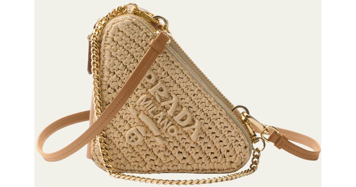 Prada Mini Triangle Tophandle Bag in Natural Lyst