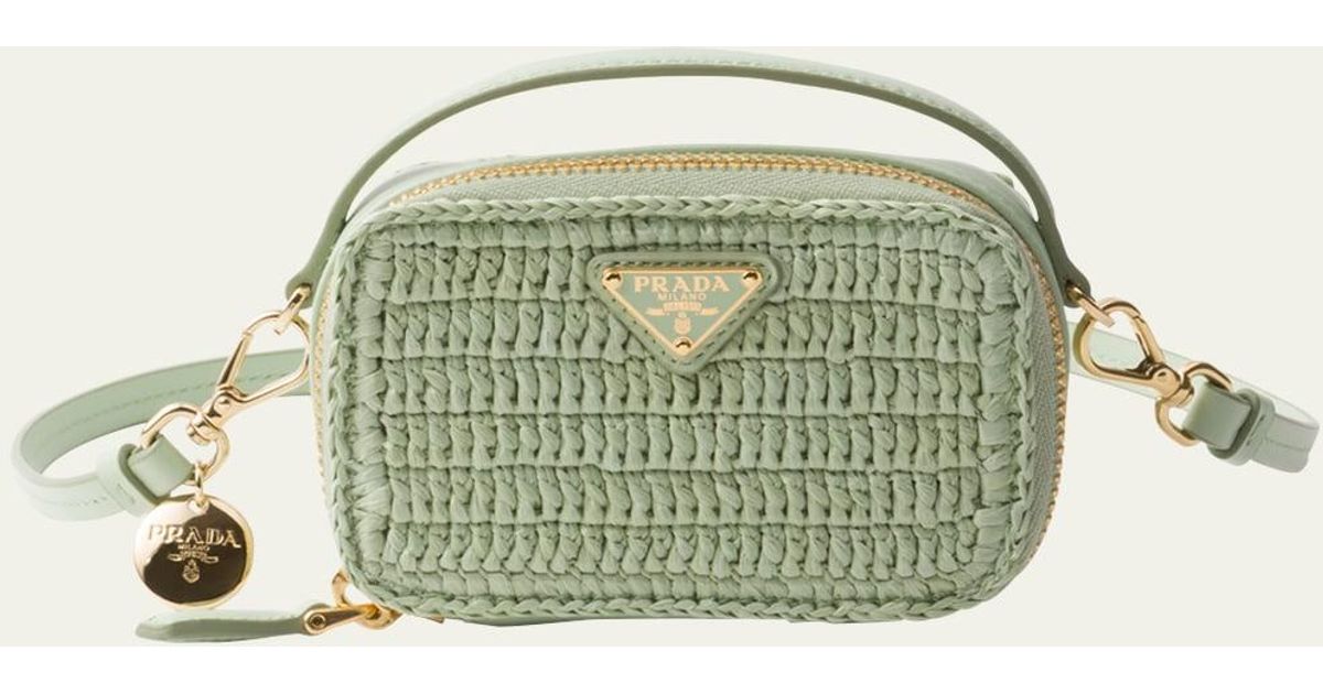 Prada Mini Zip Crossbody Bag in Green Lyst