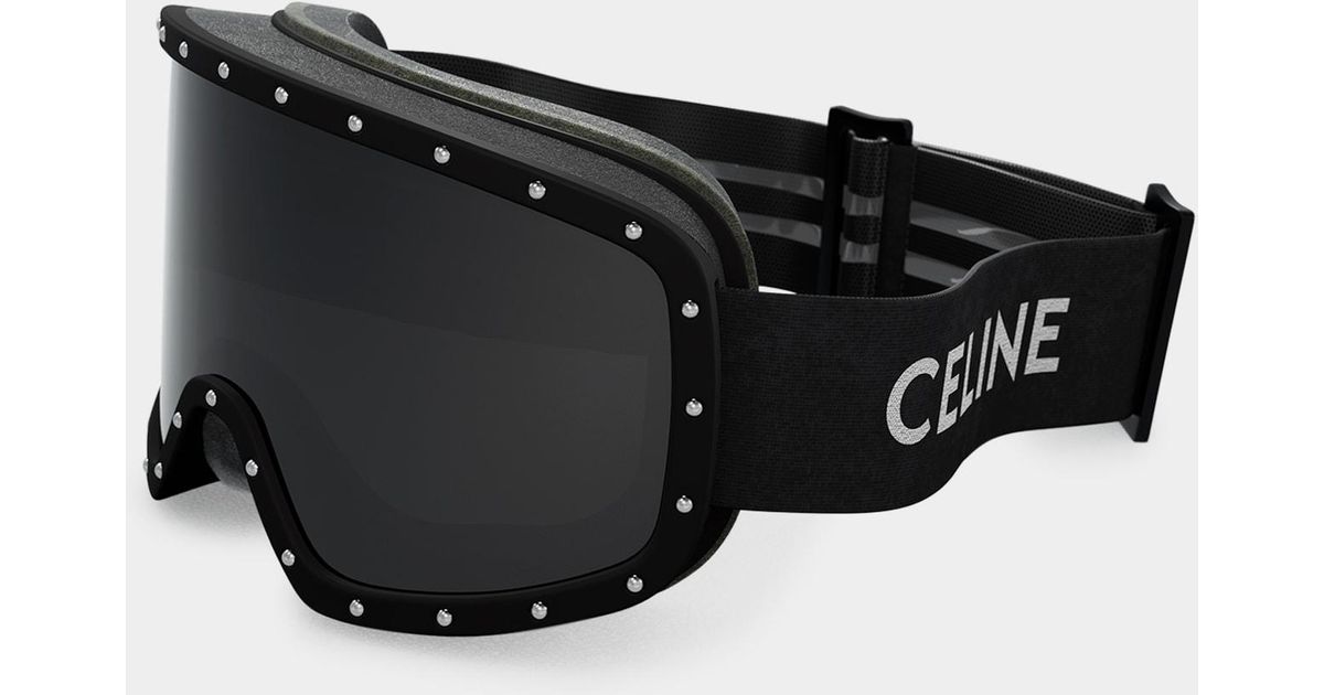 Celine Logo Acetate Ski Goggles in Black Lyst