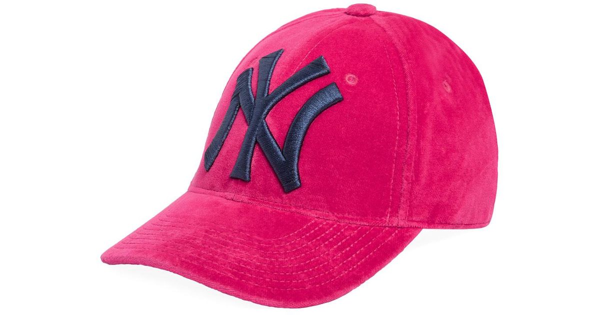 pink ny baseball cap