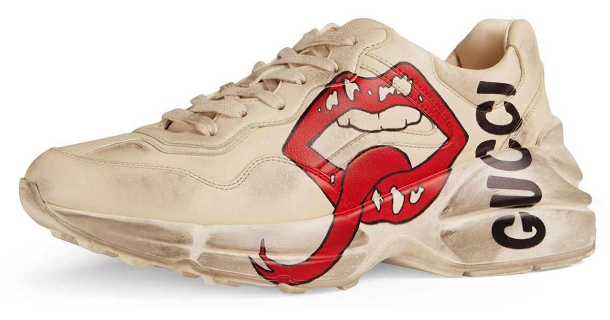gucci sneakers with lips