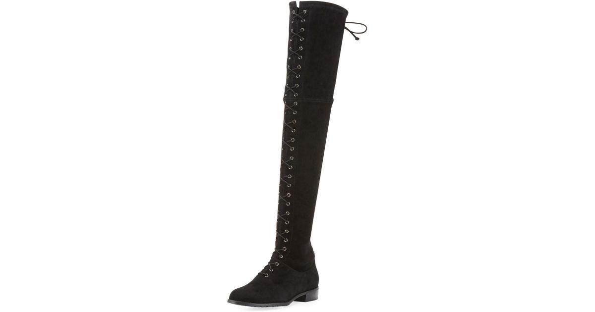 stuart weitzman lace up over the knee boots