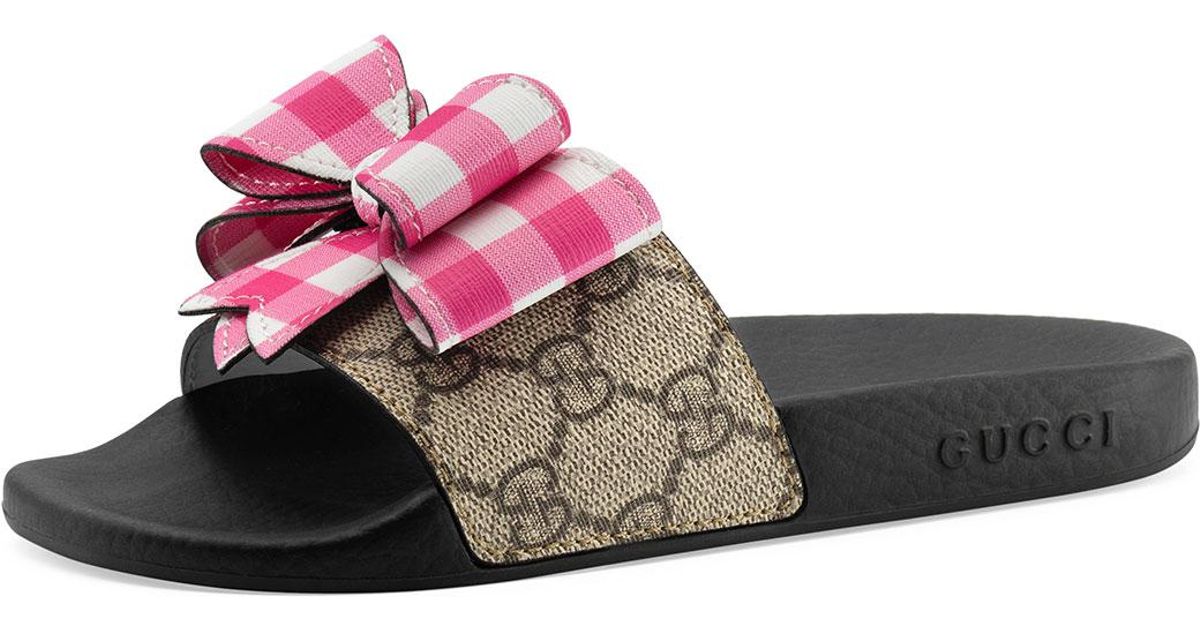 gucci slides with the bow