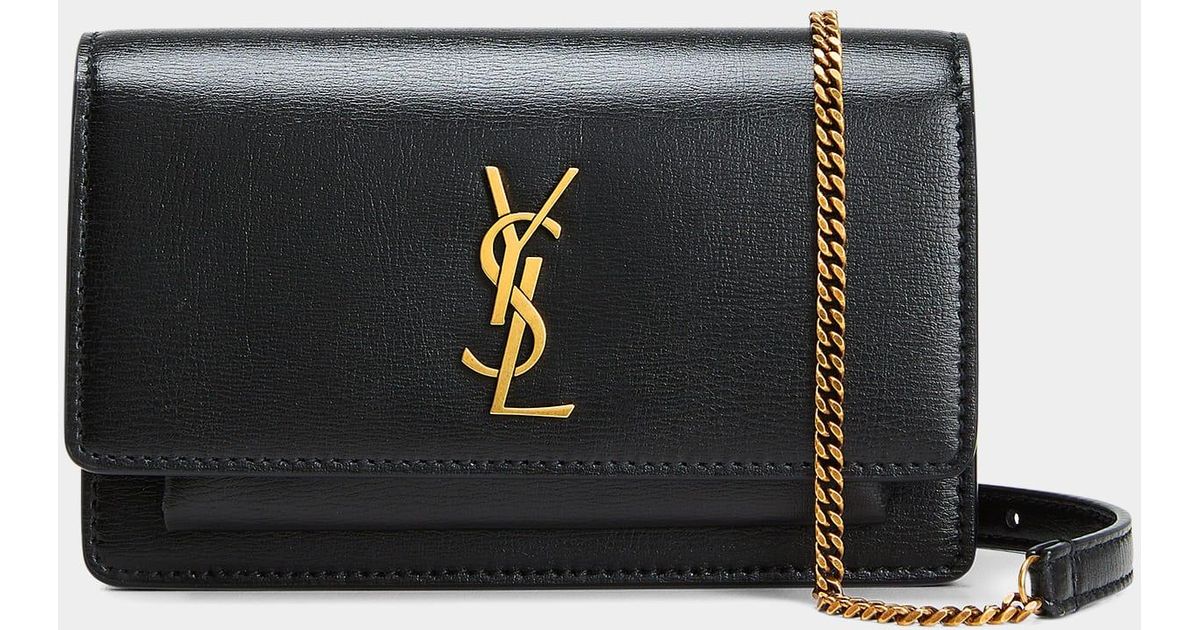 Saint Laurent Sunset Baby Ysl Calfskin Belt Bag in Black Lyst