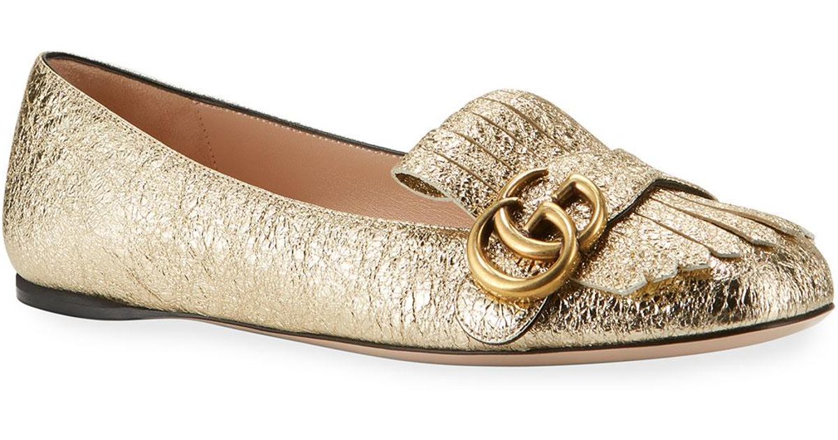 gucci marmont flats gold