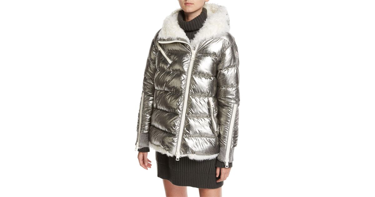 moncler silver puffer jacket