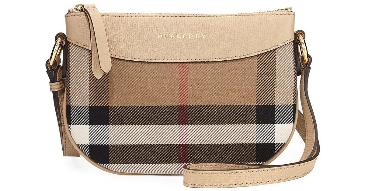 burberry check canvas crossbody bag