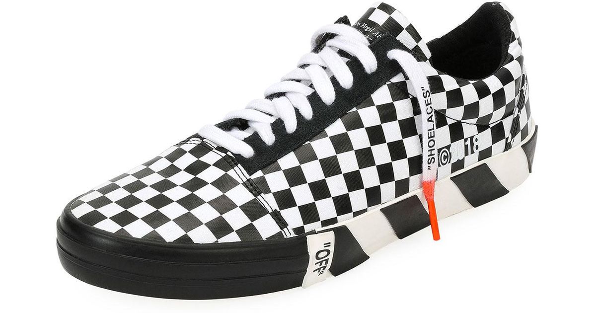 off white vulc low top checkered cheap 