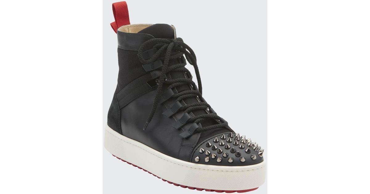 Spike Leather Red Sole Trainer Sneakers 