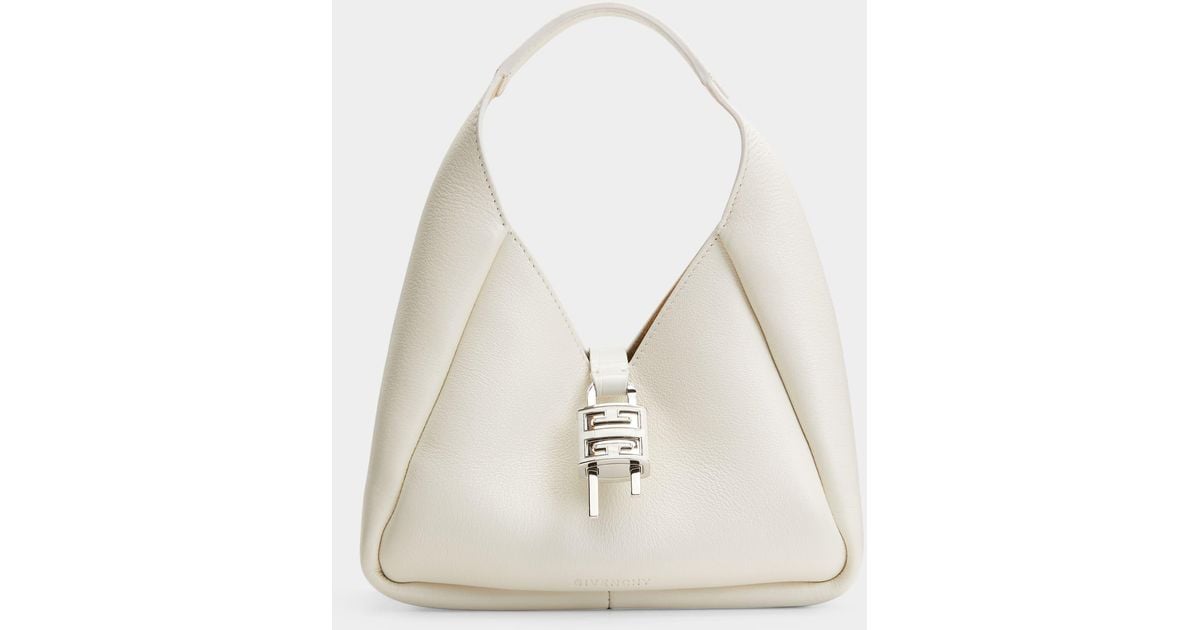 Givenchy Mini Padlock Hobo Bag In Calf Leather in Natural | Lyst