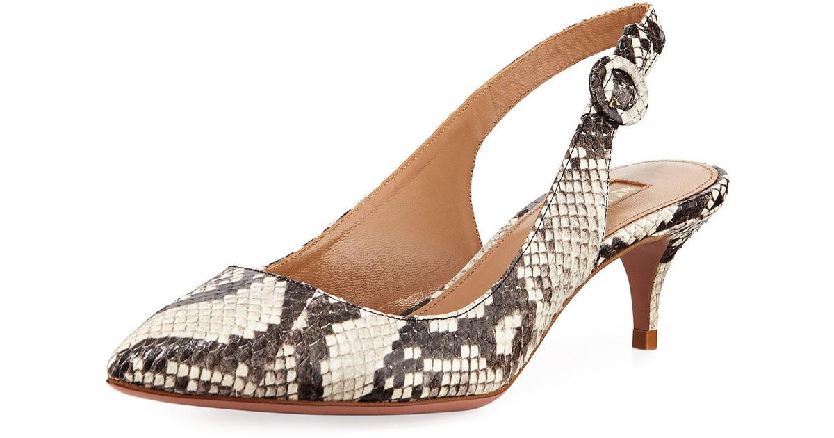 snakeskin slingbacks